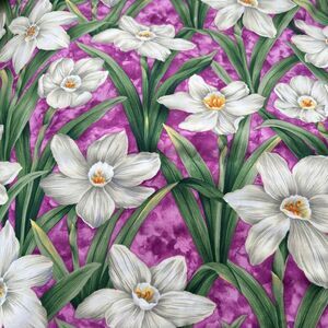 Ro Gregg Flower of the Month December Narcissus Cotton Fabric Quilting 4+ Yards